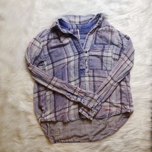 free people quarter button up flannel